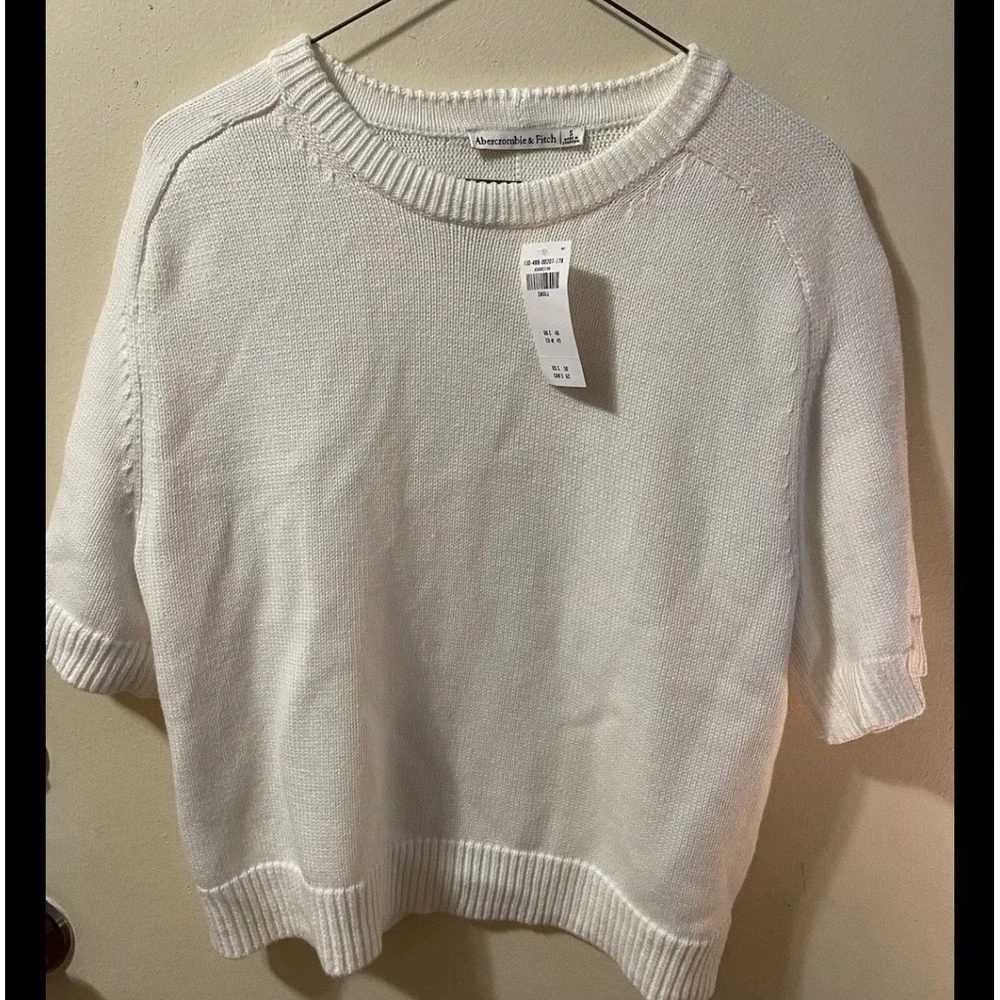 NWT Abercrombie & Fitch Women's Madeline Crew Sweater Tee S - Picture 1 of 3